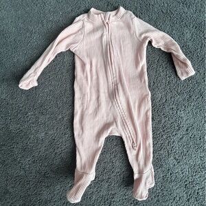 Old Navy Pink and White Striped Kids Footie
